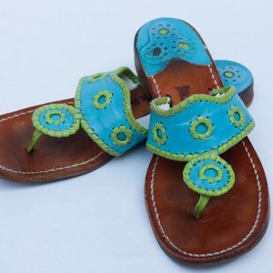 Blue and Green Sandals